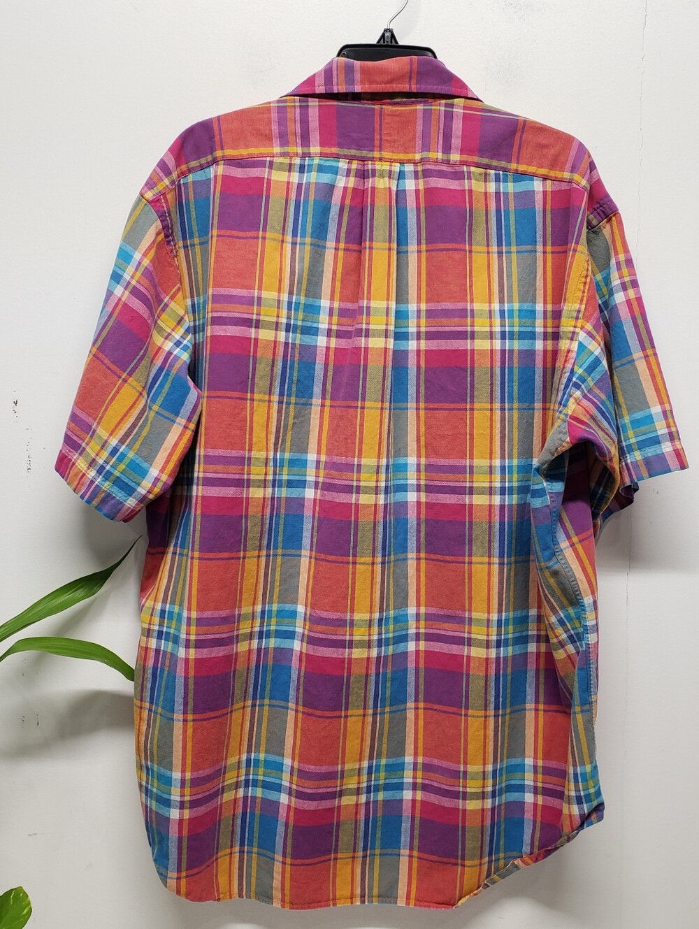 Ralph Lauren Blaire Cotton Multicolor Madras Plaid Short Sleeve Button Down L - Picture 11 of 12